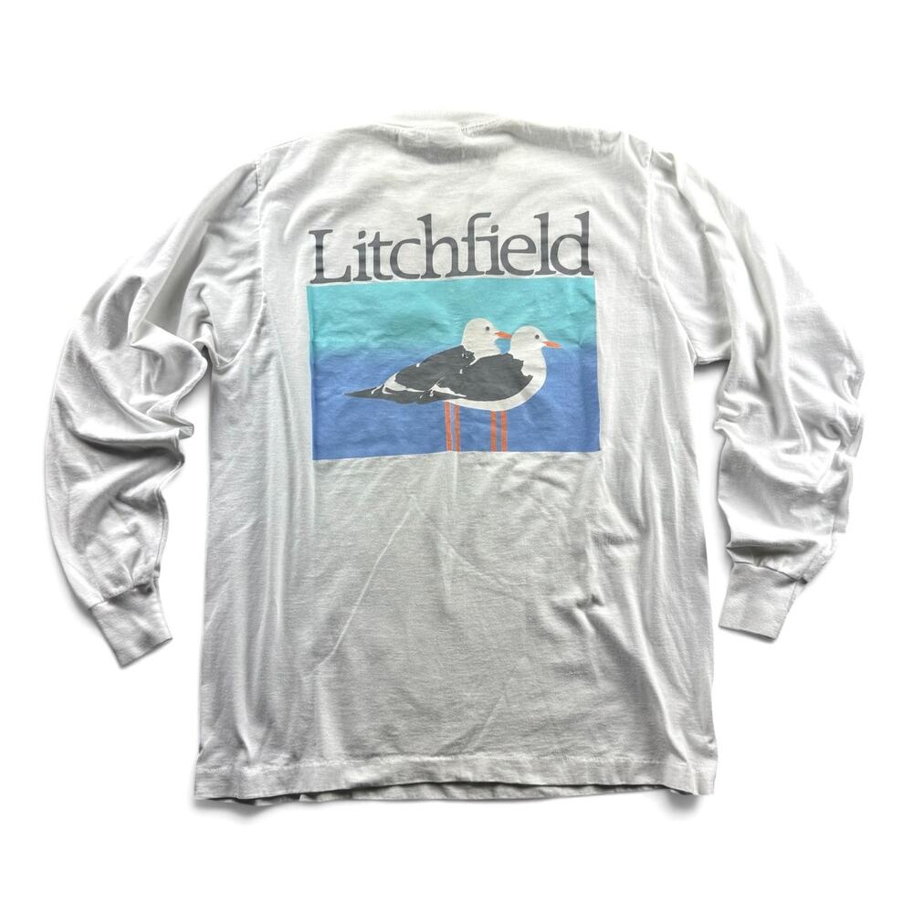 Vintage 90s Litchfield Seagulls T Shirt XL Screen Stars Best USA Long Sleeve